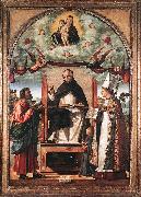 CARPACCIO, Vittore St Thomas in Glory between St Mark and St Louis of Toulouse dfg Spain oil painting artist